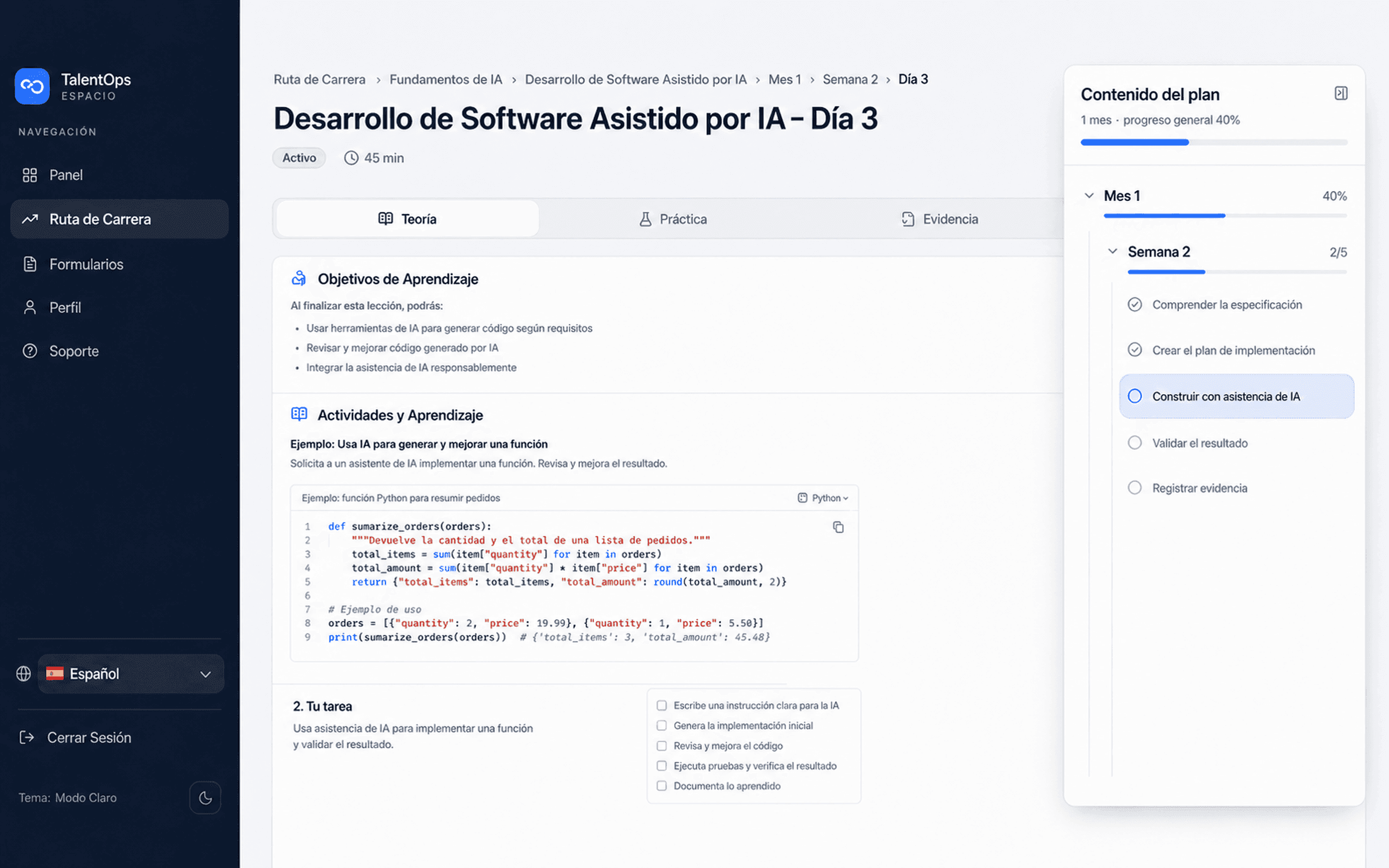 Estructura de un Career Path en TalentOps