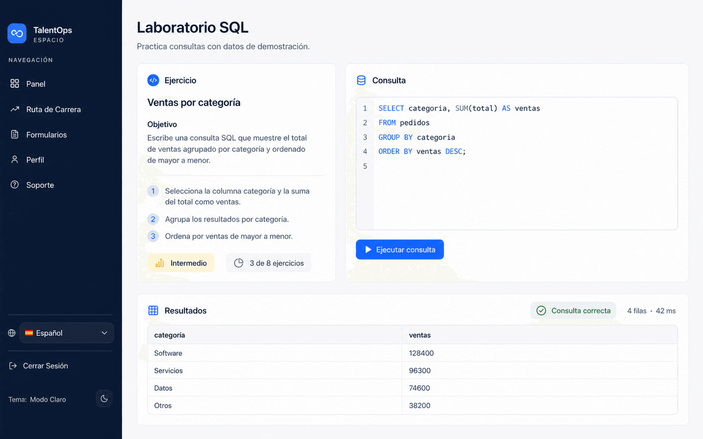 TalentOps SQL Lab interface